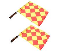 2 Pièces Drapeau Arbitre Football Signalisation | Polyester, Usage Sport et Arbitrage, Poignée Confortable, Signal Visuel pour Terrain, Accessoire D'entraînement