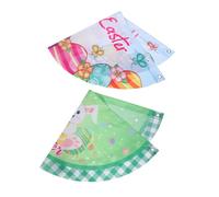 2 Pièces Drapeau de Pâques à Suspendre Semi-circulaire | Pongee Polyester, Décor Réutilisable de Printemps, pour Balcon, Devanture, Parade et Installation Rapide