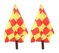 2 Pièces Drapeau de Signalisation de Arbitre Manche en Mousse | Pavillon de Course, Tige Métallique, Polyester, Usage Sport et Arbitrage, Prise Confortable Antidérapante