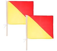 2 Pièces Drapeau de Signalisation en Polyester, Tige 50-60cm | Poignée Ergonomique Antidérapante, Surface Lisse Facile à Nettoyer, Usage Arbitre, Instructeur, Véhicules