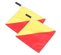 2 Pièces Drapeau de Signalisation Manuelle Sémaphore Rouge Jaune pour | Tissu et PVC, Manche Rigide, Bords Cousus Renforcés, Poignée Ergonomique, Transport Simple, Communication Précise Lors
