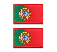 2 Pièces Drapeau du Portugal Portugais Patch Tactique Militaire National Emblème Applique Crochet et Boucle Broderie Patch