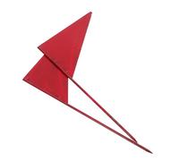 2 Pièces Drapeaux de Marquage Triangulaires Rouges en Fer