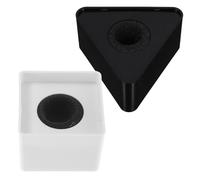 2 Pièces Drapeaux de Micro Triangulaires ABS pour Interview et Diffusion | Support D'identité Réutilisable, Large Face Plane pour Logo, pour Reporters et Créateurs, Noir ou Blanc