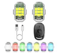2 pièces Drone Strobe Light Avec 2 pièces de contrôle à distance Pour DJI AVATA 2/Mini 2/SE/Mini 3/ Mini 3 Pro Avata Mavic 2/2S /3 Phantom 3 4/4 Pro Lumières stroboscopiques Rechargeable et étanche