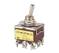 2 pièces E-TEN303 12mm 9 broches 3 positions ON-OFF-ON 15A 250VAC 10A 380VAC interrupteur à bascule Double jet E-TEN 303 marron
