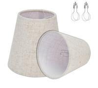 2 pièces E14 abat-jour de lampe de table, 3,6 X 5,6 X 5,1 pouces à clipser sur le couvercle en tissu conique à clipser sur l'abat-jour pour lampe chandelier à vis E14 lustre décor (Bit13)