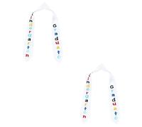 2 Pièces Écharpe de Remise pour Sash de Graduation pour Motifs Colorés de Fin Année Scolaire