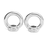 2 Pièces Écrous à ŒIl de Levage, Écrou à Vis à ŒIl en Acier Inoxydable pour Bateaux Rapides de Yachts Marins Industriels, Raccord de Corde, Accessoires de Levage, Argent (M14)