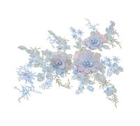 2 Pièces Écussons Fleurs 3d Élégants à Coudre pour Robe de Mariée | Polyester, Texture Épaisse et Couleur Vive, Couvrent Trous et Taches, Décor Danse et Loisirs Créatifs