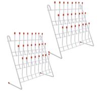 2 Pièces Égouttoir de Laboratoire en Métal 24 Picots, Support Vertical | Tubes à Essai et Flacons, Structure Modulaire, Pieds Stables, Séchage Rapide, Grosse Capacité
