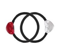 2 Pièces Élastiques à Cheveux pour Queue de Cheval Haute Élasticité Cœur | Plastique et Caoutchouc, Maintien sans Tirage, Style Mignon, pour Filles et Femmes Actives