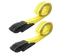 2 Pièces Élingue de Levage Plate à Double Boucle, Sangles Robustes | Tissu Tissé Solide, Coutures Solides, Extrémités Gainées, pour Quais, Treuils et Manutention