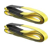 2 Pièces Élingue de Levage Plate Renforcée à Double Boucle | Bords Résistants à L’usure, Surface Lisse et Anticorrosion, pour Machinerie Industrielle, Déménagement et Atelier