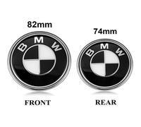 2 pièces emblème de capot BMW 82mm noir et blanc/emblème de coffre 74mm pour BMW, emblèmes Replaceme 6 7 8 série 325i 328i E Series