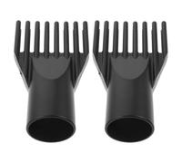 2 Pièces Embout Peigne Sèche-cheveux Professionnel ABS Noir | Accessoire Léger, Pratique et Résistant, Usage Salon de Coiffure, Remplacement Compatible pour Séchoir à Cheveux