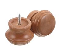 2 Pièces Embouts Décoratifs Marron pour Tringle à Rideaux, en Bois | Bois Massif Poncé, Vis M6, pour Tringles de 28mm, Finition Lisse Naturelle, Retrait Facile