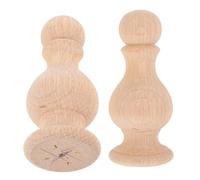 2 Pièces Embouts en Bois pour Montants de Lit, Rond Inachevé
