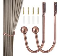 2 Pièces Embrasse Rideau Embrase de Rideaux Embrasses à Rideaux Crochets Retenue Embrasses de Rideaux Crochets à Visser Rideau Retenues pour Rideaux Muraux, Rideaux de Fenêtre (Bronze)