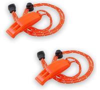 2 Pieces Emergency Whistle With Lanyard,Safety Hiking Whistle,Emergency Survival Whistle For Signalling,Lifeguards,Outdoors,Hiking,Trekking,Neck Strap 40 Cm Adjustable