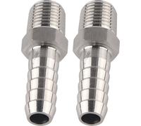 2 pièces en acier inoxydable BSPT mâle de 1/4 de pouce Raccord à barbillon Raccord de tuyau à connexion rapide (BSPT1/4-10 mm)