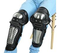 2 Pièces en Acier Inoxydable Moto Motocross ATV Adultes Genouillères Protège-tibias Ensemble D'armure de Protection