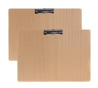 2 Pièces En Bois Porte-bloc A3 paysage avec Pince, très épais 4mm, Clip Planches pour Papier d'écriture Memo des Dossiers, Planchettes à Pince Idéal pour le Travail Quotidien, Lot de 2, TKD8009-A3-2X