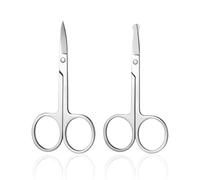 2 Pièces En Ciseaux De Cheveux Nasaux En Acier Inoxydable, Outils De Garniture De Cheveux De Nez, Ciseaux De Coupe De Sourcils Simples Et Outils De Nettoyage Du Visage.