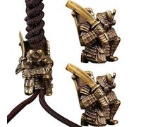 2 Pièces en Laiton Antique Japonais Épée Large Samouraï Lanière Perle Paracorde Perles Porte-clés Outil Collier À Faire Soi-même À Dos Pendentif Accessoires