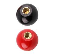 2 pièces en plastique noir ou rouge M4 M5 M6 M8 M10 M12 M14 M16, bouton d'écrous de serrage à tête sphérique en forme de boule (Color : 2PCS Black, Size : M14x40)