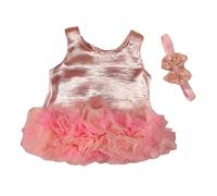 2 pièces/ensemble bébé filles photoshoots robe et bandeau accessoires nouveau-nés barboteuse avec bandeau nœud pour tenue de fête décontractée tenue de premier anniversaire