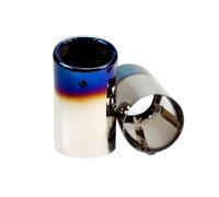 2 Pièces/ensemble Chromage En Acier Inoxydable Voiture Silencieux D'échappement Pointe Tuyaux Couvre Accessoires Voiture gorge queue(Toasted Blue-8cm)