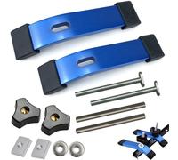 2 Pièces Ensemble Clip Fixation Rail Forme T, Outils Serrage pour Travail Bois Métal, Clamp Down Hold Action Rapide Alliage Aluminium, Jeu Pinces Maintien Track T pour Gabarit Table Menuiserie (Bleu)