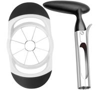 2 Pièces Ensemble Coupe-Pomme et Vide-Pomme, Coupe-Pomme et Trancheuse À Fruits, Coupe-Pomme Super Tranchant Acier Inoxydable, Coupe-Pomme Créatif pour Couper Divers Fruits - Noir