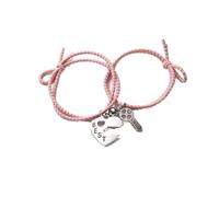 2 Pièces/Ensemble Couple Bracelets pour Femme Hommes Charme Serrure Clé Amitié Corde Tressée Distance Amant Corde Bijoux Amant Cadeau