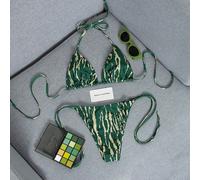 2 pièces Ensemble de bikini imprimé faux grain de bois sexy et 2026, convient pour la piscine, la plage, les vacances, le printemps/été, la Saint-Valentin, les fêtes de carnaval L,M,S,XL,XSgraphique,P