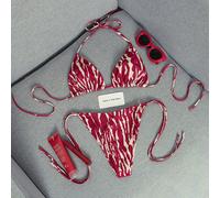 2 pièces Ensemble de bikini imprimé faux grain de bois sexy et 2026, convient pour la piscine, la plage, les vacances, le printemps/été, la Saint-Valentin, les fêtes de carnaval L,M,S,XL,XSgraphiqueÉt