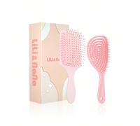 2 pièces Ensemble de brosses à démêler, convient pour les cheveux doux, droits et bouclés, utilisation mouillée et sèche, peigne à coussin d'air creux, avec boîte de rangement, poils doux, design ergo
