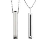 2 Pièces Ensemble de Colliers de Respiration, Collier Respirant en Acier Inoxydable avec 2 Styles, Collier pour Exercices de Respiration, Femmes Hommes