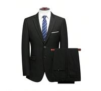 2 pièces Ensemble de costume formel d'affaires pour hommes, convient pour le mariage, la saison de remise des diplômes L,M,S,XL,XS,XXL,XXSBlocs de couleurPolyester