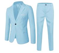 2 Pièces Ensemble de Costume Garçons Blazer Bouton Veste et Pantalon Rétro | Costume Mariage Ceremonie Bebe Garcon Classiques Simple Veste Bouton Rever et Pantalons Longs pour Fête et Bal de Fin d'année