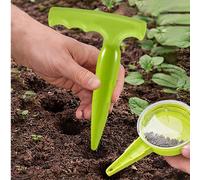 2 pièces Ensemble de distributeur de graines de jardin réglable, plantoir manuel à 5 vitesses convenant aux fleurs et aux légumes, semoir, outil de jardinage à main, semis de graines, sans batterie Pe