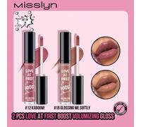 2 pièces Ensemble de gloss volumisant Love At First Boost, gloss à lèvres hydratant haute brillance, glaçage à lèvres doux hydratant longue durée, maquillage à lèvres léger non collant, fête Y2K & por