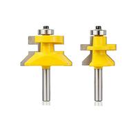 2 pièces ensemble de mèches de toupie à rainure et languette, rainure en V à tige de 8 mm