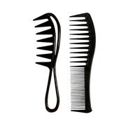 2 Pièces Ensemble de Peigne à Cheveux, Peigne Cheveux Peigne à Dents Larges professionnel Anti-Statique Résistant à la Chaleur pour Différents Types de Cheveux (Noir)
