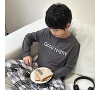 2 pièces Ensemble de survêtement décontracté pour garçon préadolescent avec imprimé de texte vietnamien et pantalon à carreaux. Tenue assortie pour la famille/les frères et sœurs 8Y,9Y,10Y,11Y,12YLett