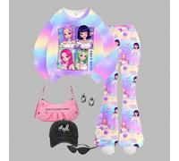 2 pièces Ensemble de Sweat-shirt-shirt ample à col rond manches longues, style décontracté. Convient pour l'automne/l'hiver, la saison confortable, les vibrations de Noël, les cadeaux de Noël, les ten