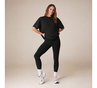 2 pièces Ensemble de t-shirt court en coton pima et de leggings Featherfit™ de 61 cm avec poches latérales, yoga à faible impact, usage quotidien L,M,S,XL,XS,XXL,XXS,XXXL,XXXXLTissu tricoté