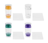 2 Pieces/Ensemble Gelee Ongles Stamper Silicone Blanc Clair Avec Strass Nail Art Stamper Avec Grattoir À Ongles Estampage Des Kits D'art Des Ongles