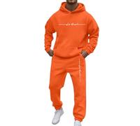 2 Pièces Ensemble Jogging Homme Manche Longue- Sweat A Capuche Imprimé Lettres Casual Coupe Ample Sweatshirt Et Pantalons Chic Confortable Passe-Partout Automne Streetwear pour Sport Pas Cher